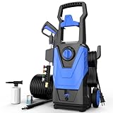 AgiiMan Electric Pressure Washer, 5000 PSI Max 3.6 GPM Power Washer Electric Powered with 20FT Hose, 4 Nozzles, Foam Cannon, High Pressure Cleaner Machine for Cars, Patios, Driveways, Fences, Blue