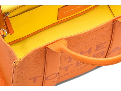 Image of Marc Jacobs, Womens, The Leather Medium Tote Bag, Tangerine, One-Size