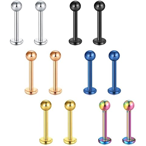 16G Stainless Steel Lip Labret Studs Cover