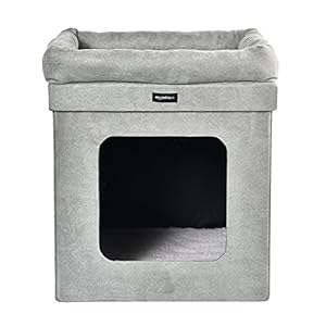 Amazon Basics - Casetta Pieghevole per Gatto, Grigio, 38 x 38 x 43 cm - immagine 3