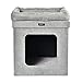 AmazonBasics Collapsible Cube Cat Bed, 15 x 15 x 17 Inches, Grey