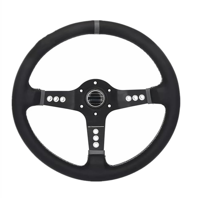 Volanti Auto Unversal 14 pollici 350mm Car Racing Volante Drifting in pelle scamosciata in Slip Sport Slowering(Noir)