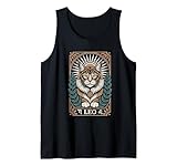 Pose regia del gato Leo, zodiaco, sol, melena real Camiseta sin Mangas