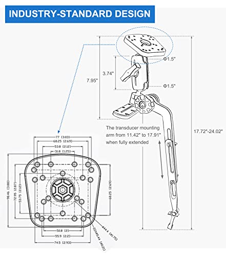 Windfrd Fish Finder Mount 1.5 Inch Ball Base For Kayak thumb #5