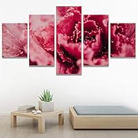 SIGNWIN 5 Panel Canvas Wall Art Botanical Chic Closeup Expressive Multicolor Photography Realism Ultra for Home Decorations Ready to Hang - 60