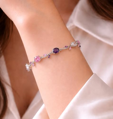 Image of Fairy Bloom Tulip Bracelet for Women - Alloy Floral Charm Bracelet