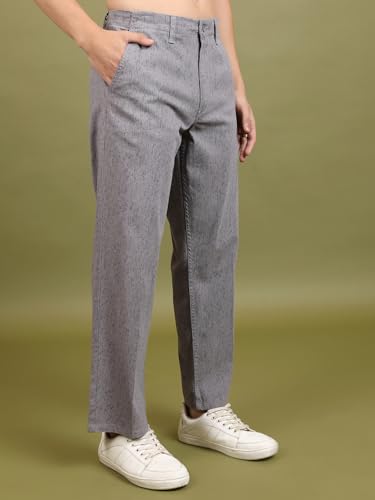 Image of Highlander Men's Ankle-Length Straight Fit Trousers | Modern Style & Comfort | Perfect for Casual & Formal Wear | Trouser for Men | Men Trousers | Trousers for Man | Pants for Man