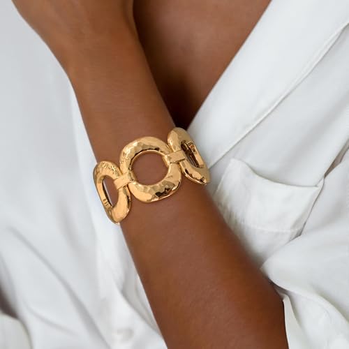 Chunky Gold Bangles Bracelet for Women Trendy Statement Bracelet Dainty Charm Gold Jewelry3