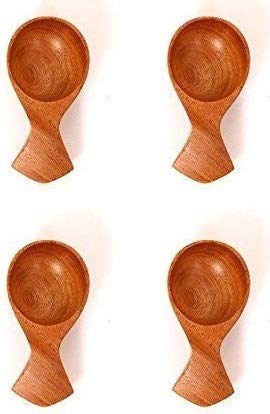 INSTOOK Handmade Wooden Non-Stick Cooking and Serving Spoon Kitchen Tools Utensil, Set of 4