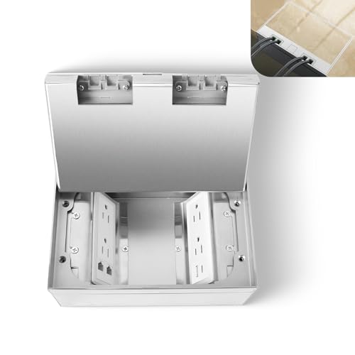 Kit bloc prise encastrable avec ports USB A C et RJ45 argent pour connectique murale discrete