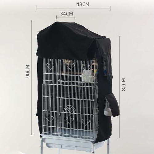 Image of Baoblaze Bird Cage Cover,Blackout Cover Shading Cloth, Washable Birdcage Cover, Windproof for Parrot Parakeets Lovebirds Macaw Square Cages Accessories