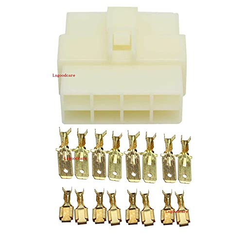 Lsgoodcare 360Pcs 6.3Mm 8 Pin Way Auto Electrical Wire Cable Connector Male Female Socket Plugs Terminal Set For Car/Motorcycles/Boat #TOP3