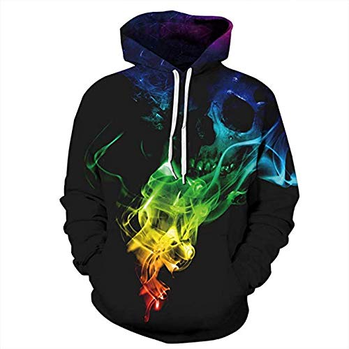 Sweat à capuche imprimé 3D hommes chandail lâche grande taille 2XL