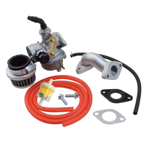 GOOFIT PZ19 Carburetor with Air Filter Carburetor Rebuild Kit Replacement for XR/CRF 50cc 70cc 90cc 110cc 125cc Moped ATV Taotao Sunl Kazuma Red