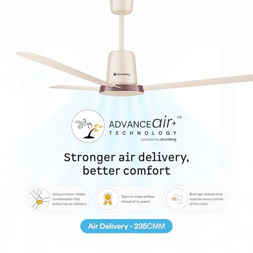 Image of atomberg Ikano Stylique 1200mm BLDC Ceiling Fan | | Remote Operated | Ideal for living room | BEE 5 star | Advance Air+ Technology | Low noise | 3 Years Warranty (Seasand Ivory)