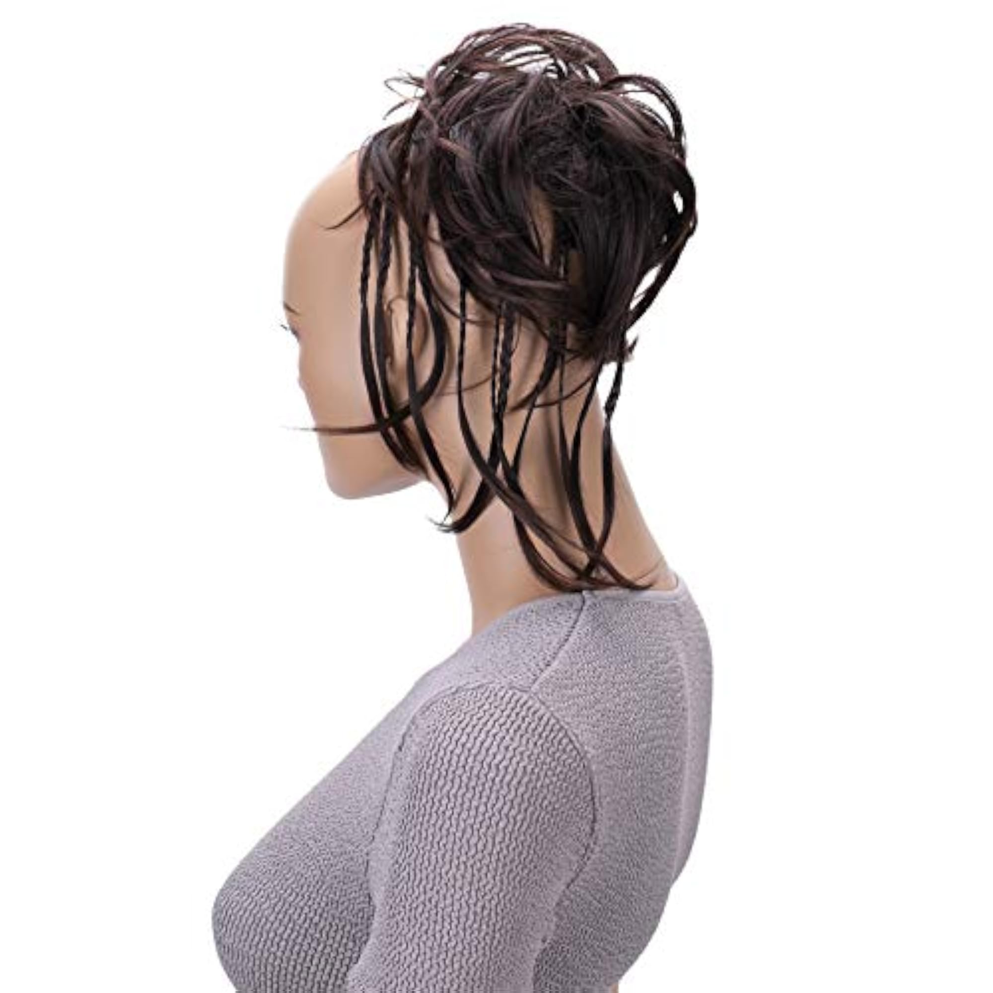 Dark Brown Hairpiece Rubber Scrunchie for Messy Bun