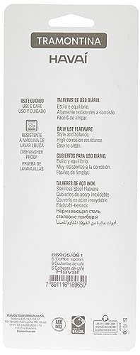 Conjunto de colheres para café Tramontina Havai aço inox 6 peças