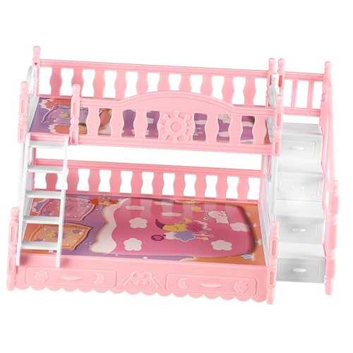 ibasenice 1 12 literas miniaturas de Cama Mini Cama de muñeca Almohadas Cama para muñecas Bed casa de muñecas Madera Bebes muñecos litera de muñecas Modelo de litera en Miniatura el plastico