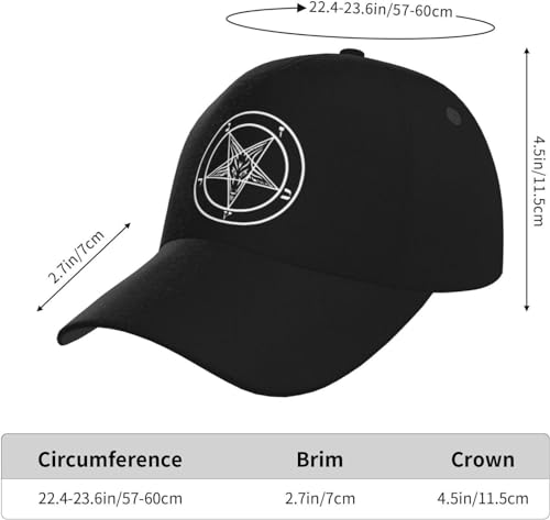 Gorra de béisbol Goat of Mendes Pentagram Satan negra miniatura 5