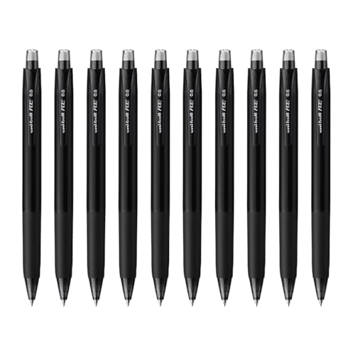 Bolígrafo gel borrable uni-ball R:E 0.5mm, negro, set x10