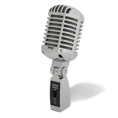 PYLE Micrófono Vintage, Vocal, Dinamico, Unidireccional, Cable