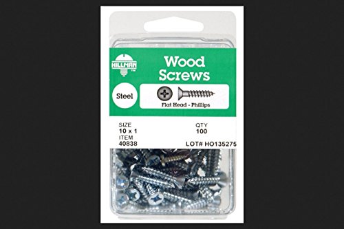 Hillman Tornillos de madera Phillips cabeza plana galvanizado en zinc No. 8 x 1-1/2 pulgadas 75 piezas miniatura 1