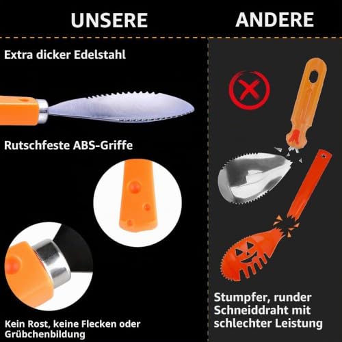 Taspire Halloween Kürbis Schnitzset, Halloween Kürbis Carving Kit – Ansicht 4