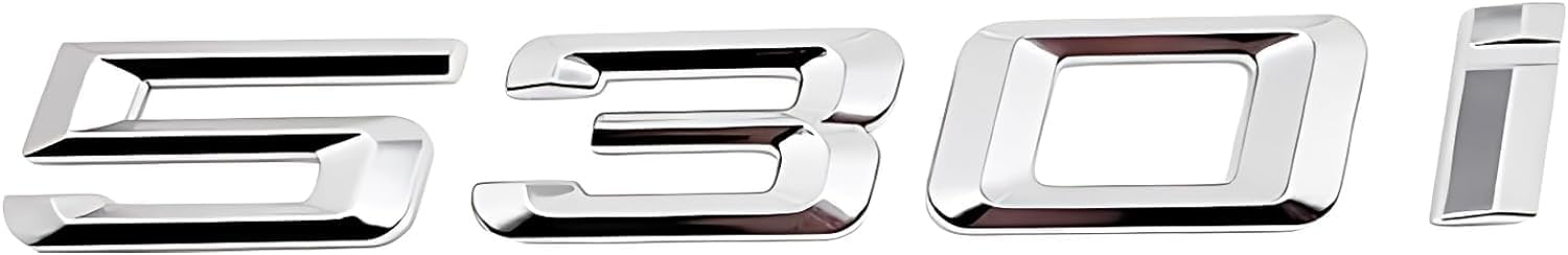 530i エンブレム デカール 車 数字 文字 デカール メッキバッジ 3D メタルスタイル フィット 530i アクセサリー シル