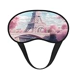 Romantic Paris - Antifaz para dormir con diseño de la Torre Eiffel, suave y ajustable, para bloquear la luz completa, sueño profundo, viajes y relajación