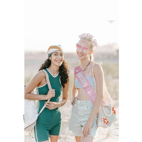 Image of Birthday Girl Crown & Sash & Sunglass for Women Girl, Headband for Princess Happy Birthday Party Decorations Favors