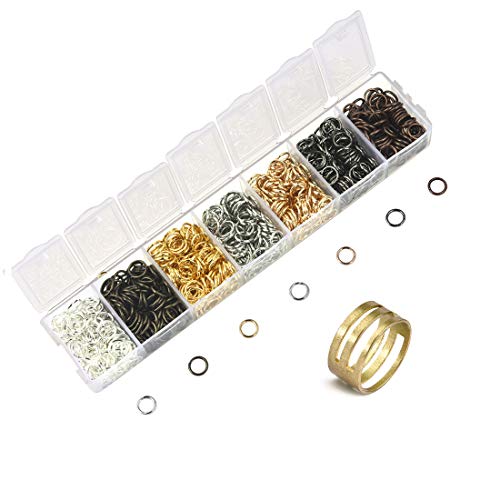 LANBEIDE 2030Pcs Open Jump Rings 7 Colors Open Jump Ring Connectors with 1Pcs Jump Ring Opener for DIY Craft Earring Necklace Bracelet Pendant Jewelry Making Findings 5mm