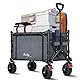 COMLAX FIELD Bollerwagen Faltbar mit Große All Terrain Räder, 120L 100KG Klappbarer Bollerwagen mit Bremsen, Strandwagen Für Strand Garten Camping Shopping, Grau