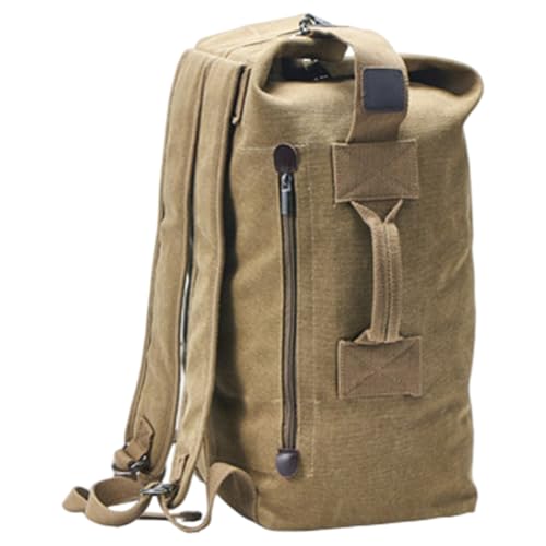 Army Backpack Fashionable Large-Capacity Portable Travel Canvas Bag with Multiple Pockets, Handle and Side Zipper for Outdoor Camping, Ice Hockey