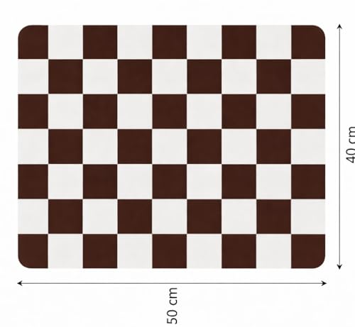 Image of HomeCloud Dish Drying Mat for Kitchen Counter Hide Stain Super Absorbent, Non-Slip, Heat-Resistant, Great for Dishes,Rack Pad, Kitchen Counter, Coffee Maker, Coffee Item (Chess D.Brown, 50X40cm)