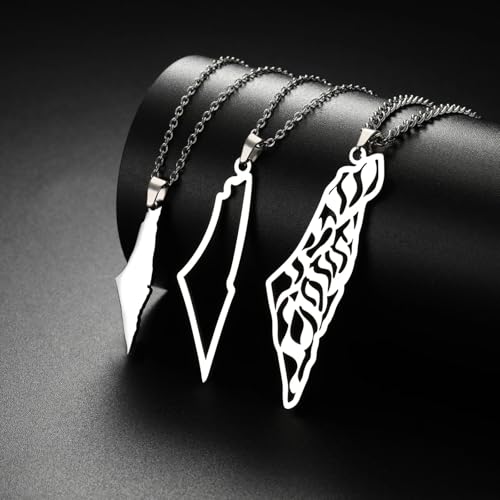 925 Sterling Silver Israel Necklace For Women And Men, 14K Filled Gold Israel Pendant Necklace - Israel Map Pendant Necklaces Country Geography, Necklace For Patriots3