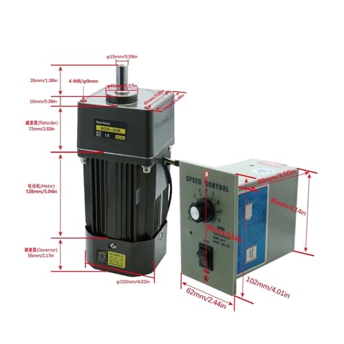 Moteur asynchrone monophasé AC 250W 220V avec contrôleur de vitesse pour convoyeur