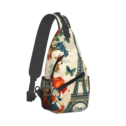 Morrales bandolera clásica con patrón Torre París unisex miniatura 2