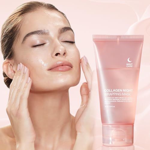 Image of Collagen Night Mask Overnight Peel-Off (Korean Skincare) | Hydration & Elasticity Care for Glowing Skin| Overnight Collagen Face Mask | Peel-Off Wrapping Mask for Firming, Hydration & Radiant Skin