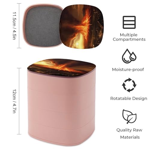 Boîte à bijoux rotative pour coiffeuse et rangement de collier volcan - 3