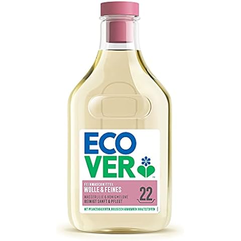 Ecover Feinwaschmittel Wolle & Feines (1 L/22 Waschladungen), Flüssigwaschmittel mit pflanzenbasierten Inhaltsstoffen, Ecover Waschmittel für empfindliche Textilien Cover