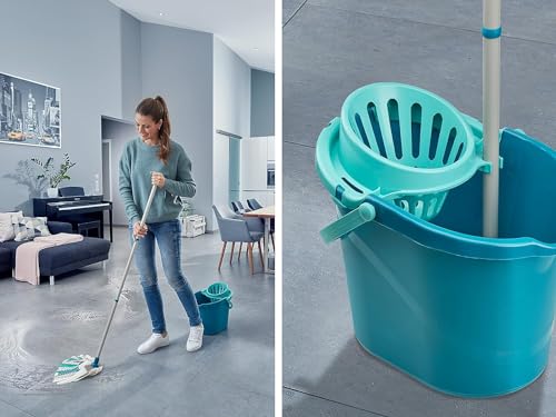 Leifheit Set Power Mop 3-in-1 mit saugstarken Fasern, komplettes Wischset mit Wischmopp und Eimer,...