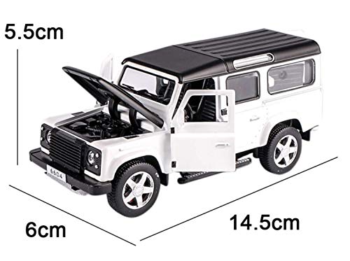 Image of 1:32 Scale Land Rover Defender Toy Car | Metal Pullback Diecast Car for Kids with Openable Doors, Sound, Light Effects Toy for Car Enthusiasts (Color As Per Available), Black