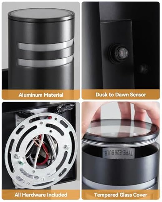 KIZON Outdoor Lighting RGB Color Changing Cylinder Modern Outdoor Wall Lights Up Down Lights