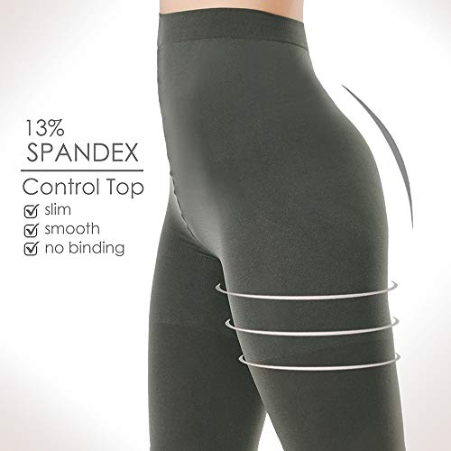 Image of G&Y 2 Pairs Semi Opaque Tights for Women - 70D Microfiber Control Top Pantyhose