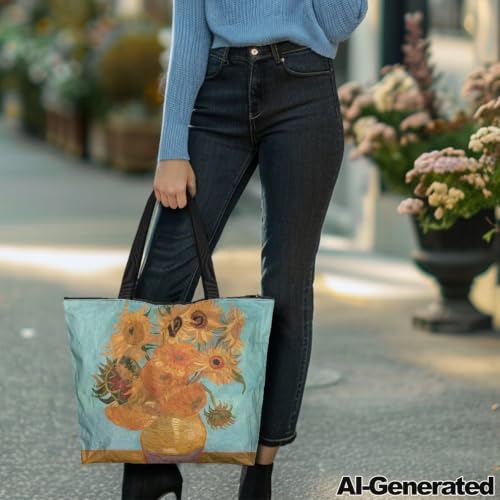 Image of Art Lover Zippered Tote Bag Waterproof Large Work Tote Bags, Artwork Women's Purse Handbags Travel Totes