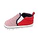 Zapatos de bebé Auxma Zapatos de los niños de los bebés Zapatos de Lona recién Nacidos del niño Rayado Slip-on Zapatos para 3-6 6-12 12-18 Mes (11cm/3-6 M, Rojo)