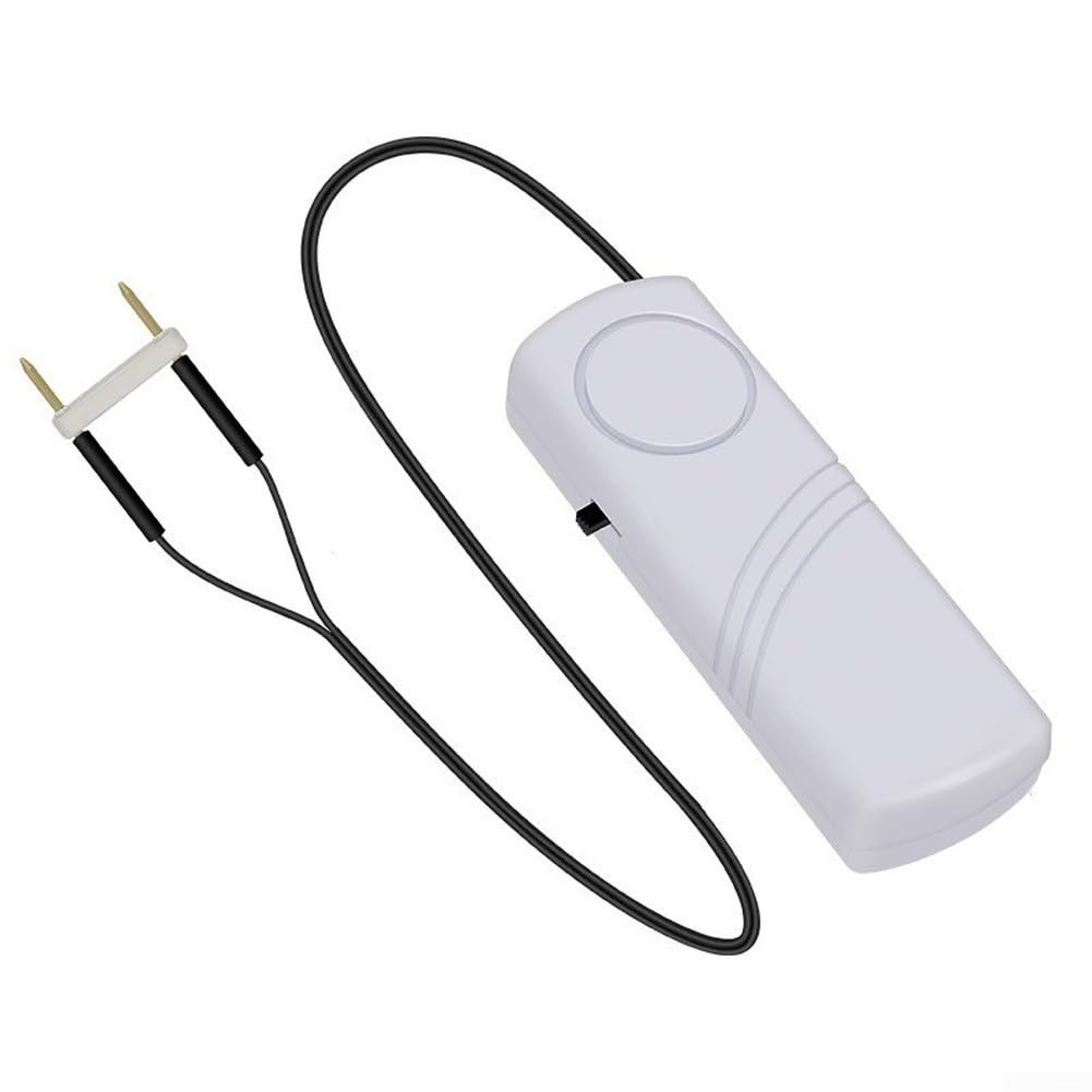 Alarma de nivel de agua con zumbador fuerte de 100 dB para el hogar, tanque de acuario, piscina, detector de fugas de desbordamiento, sensor de sonda de cobre, fácil de instalar, funciona con