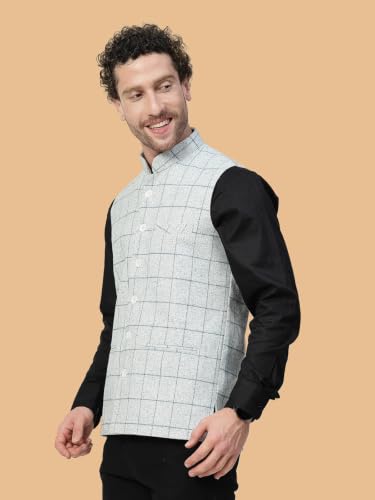 Image of Vastraa Fusion Men's Pure Wool Export-Quality Indian Traditional Nehru Jacket /Woolen Jacket For Men