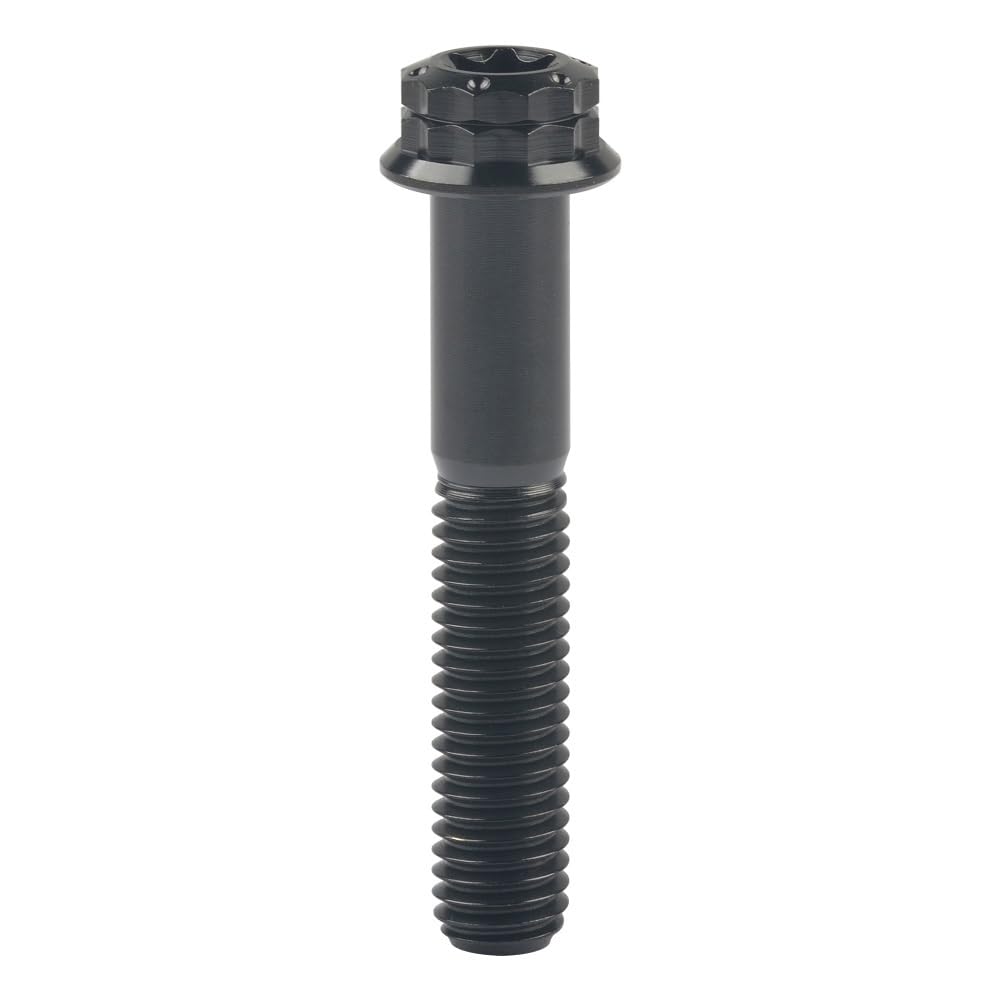 Śruba kołnierzowa M8x15-80mm 12-kątna T40 Śruba Torx o skoku 1,25 do motocykla samochodowego, 1 szt.(Black,20mm)