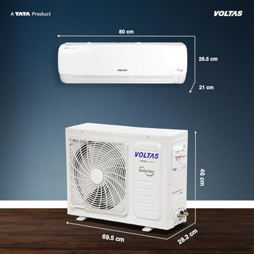 Image of Voltas 1 Ton 3 Star Rating Inverter Split AC(Copper, Memory Restart, Auto Clean (123INV VECTRA ELEGANT, White)